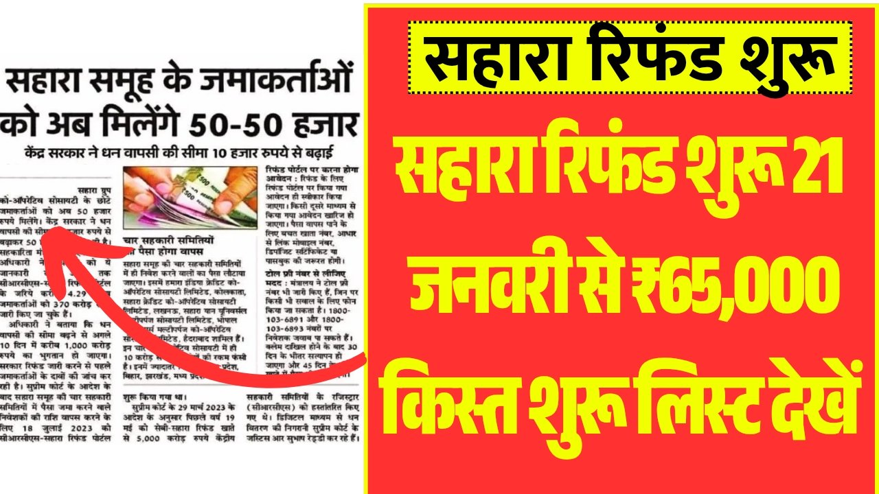 Sahara India Refund List 2026 January